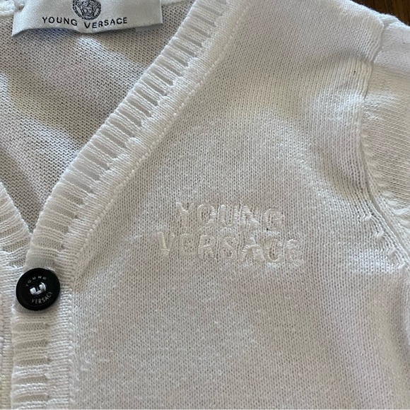 Versace Young Knit Cardigan Greca Logo - Picture 2 of 10
